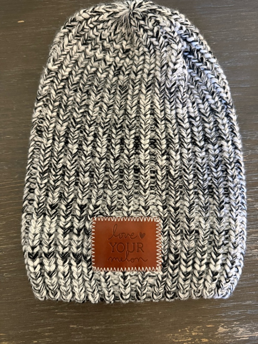 Love Your Melon Black White Bean Knit Hat